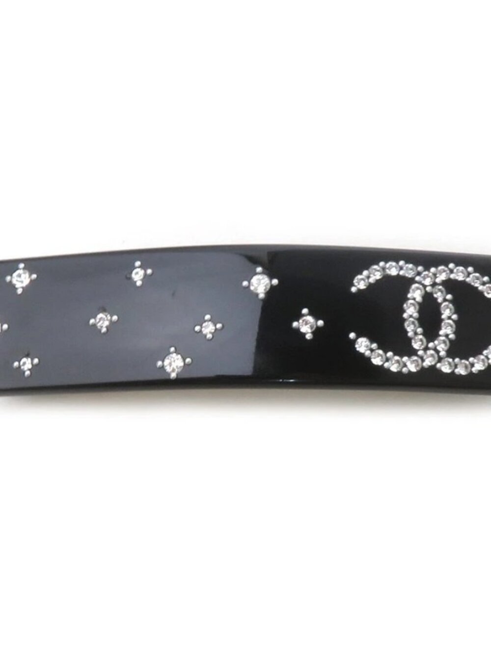 Auth CHANEL Barrette Hair Clip Black Plasti -c h32529a